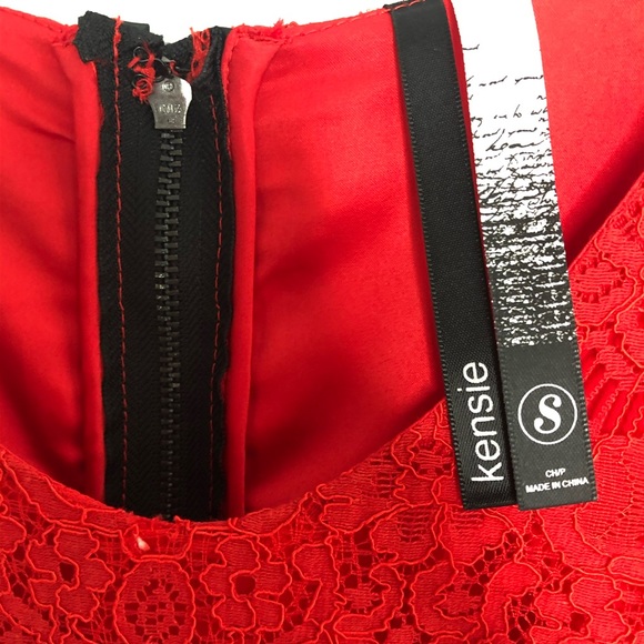 Kensie Red Lace Cap Sleeve Dress | Sz Small/4 - Picture 5 of 8